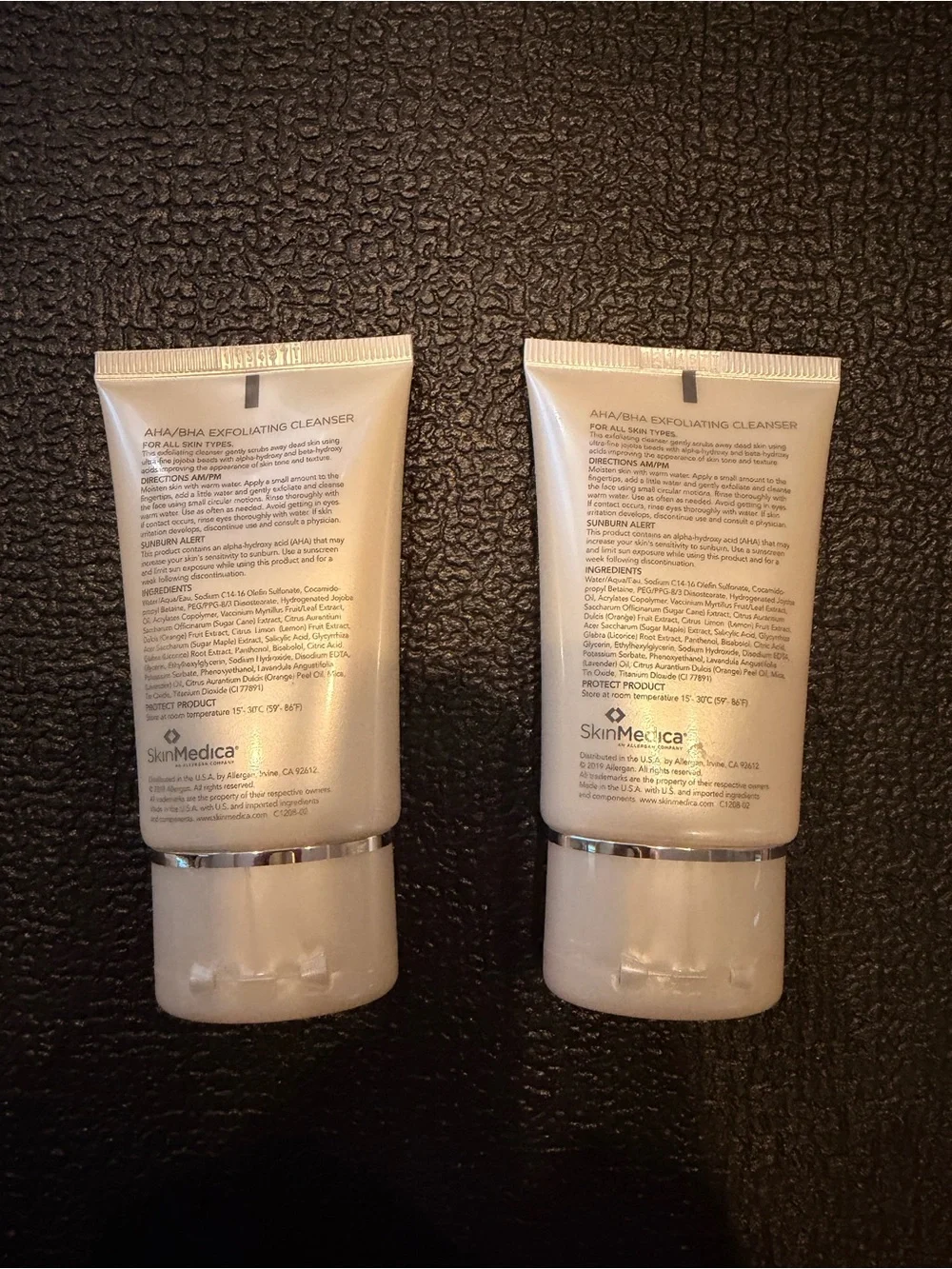 SkinMedica AHA/BHA Exfoliating Cleanser Two 1oz travel size bottles